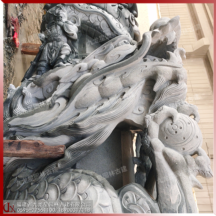 惠安青石石雕龙柱图片