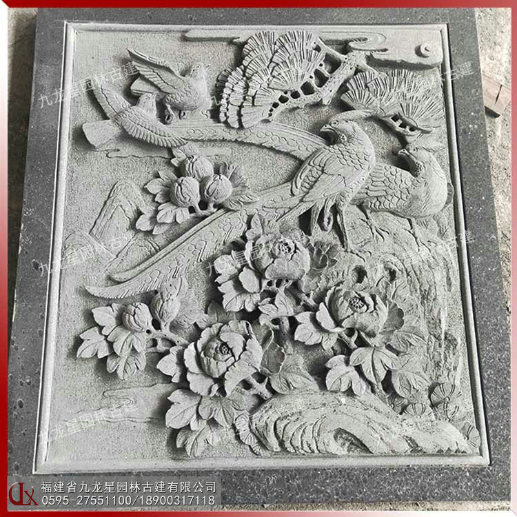 石雕鸟浮雕图片