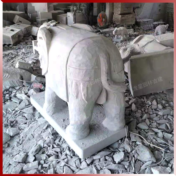 墓地石雕大象图片