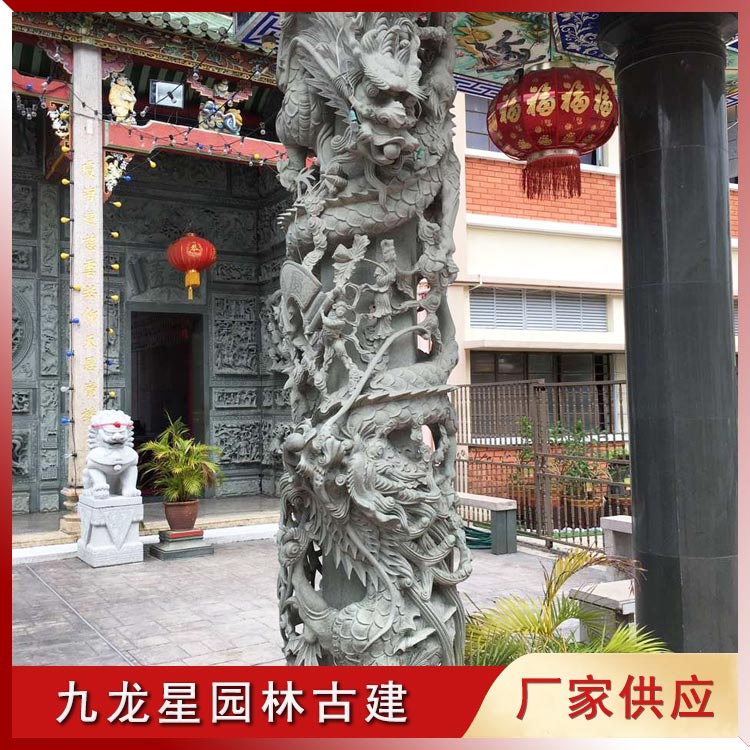 石雕龙柱图片