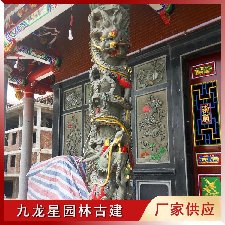 石雕龙柱图片
