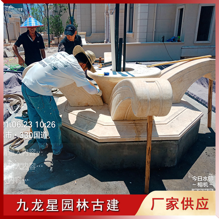 石雕喷泉水景图片