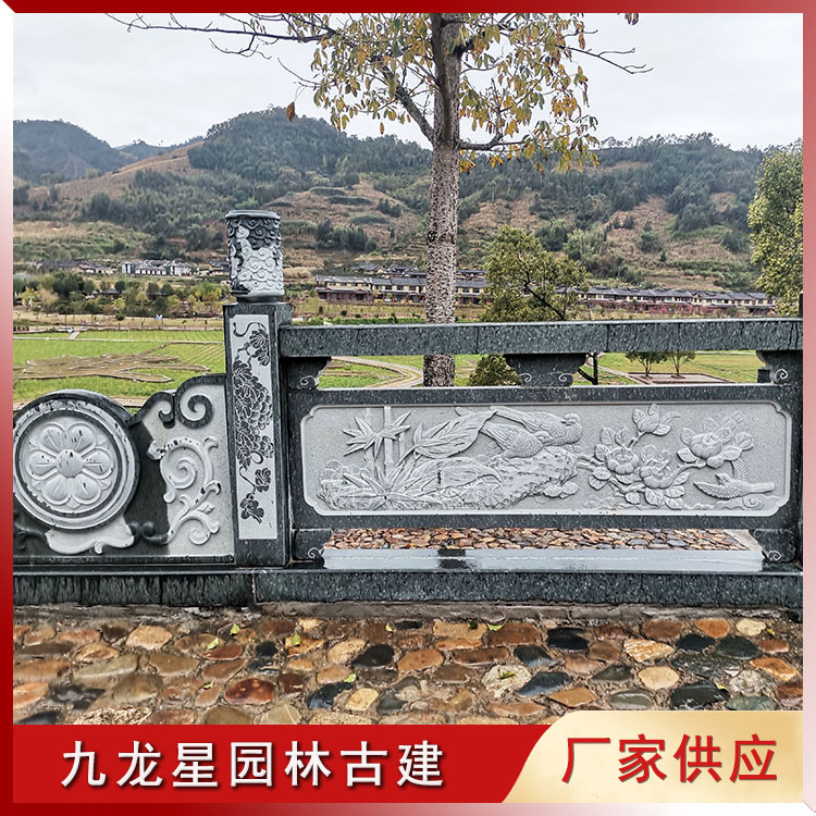 花鸟浮雕石雕栏杆图片