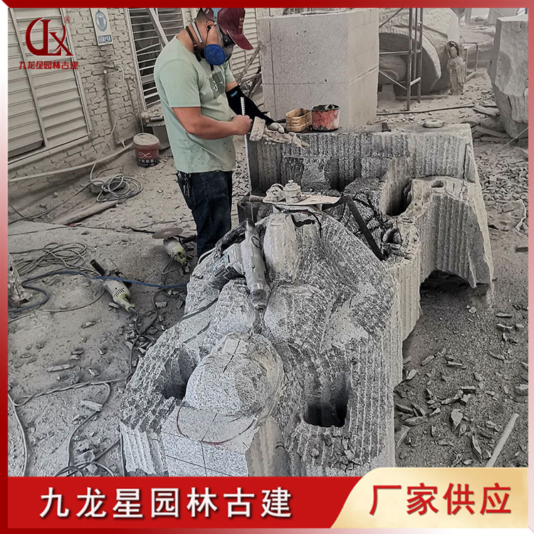 石雕哼哈二将雕刻图片